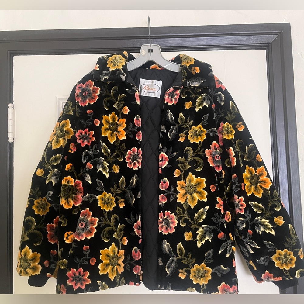 Floral Chenille Tapestry Carpet Vintage Patterned Jacket